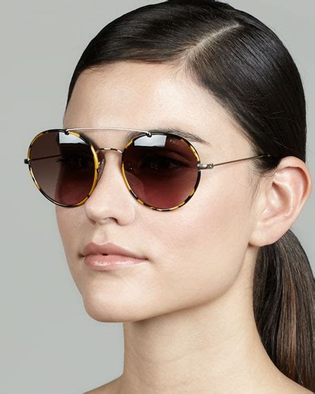 prada 54mm round catwalk sunglasses|prada white sunglasses.